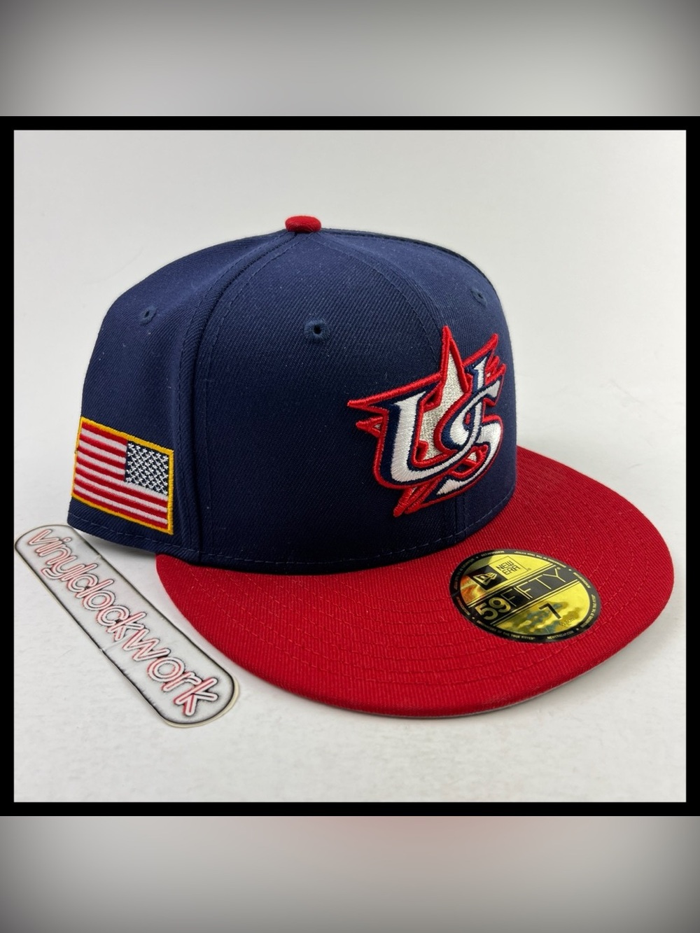 USA World Baseball Classic Fitted Hat New Era 59FIFTY Size 7 Blue Red New WBC